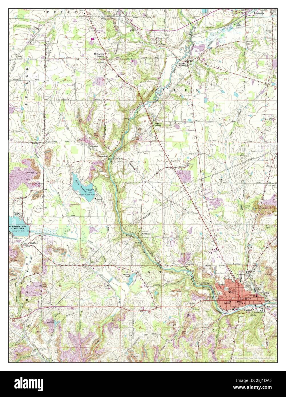 Lisbon, Ohio, map 1960, 124000, United States of America by Timeless
