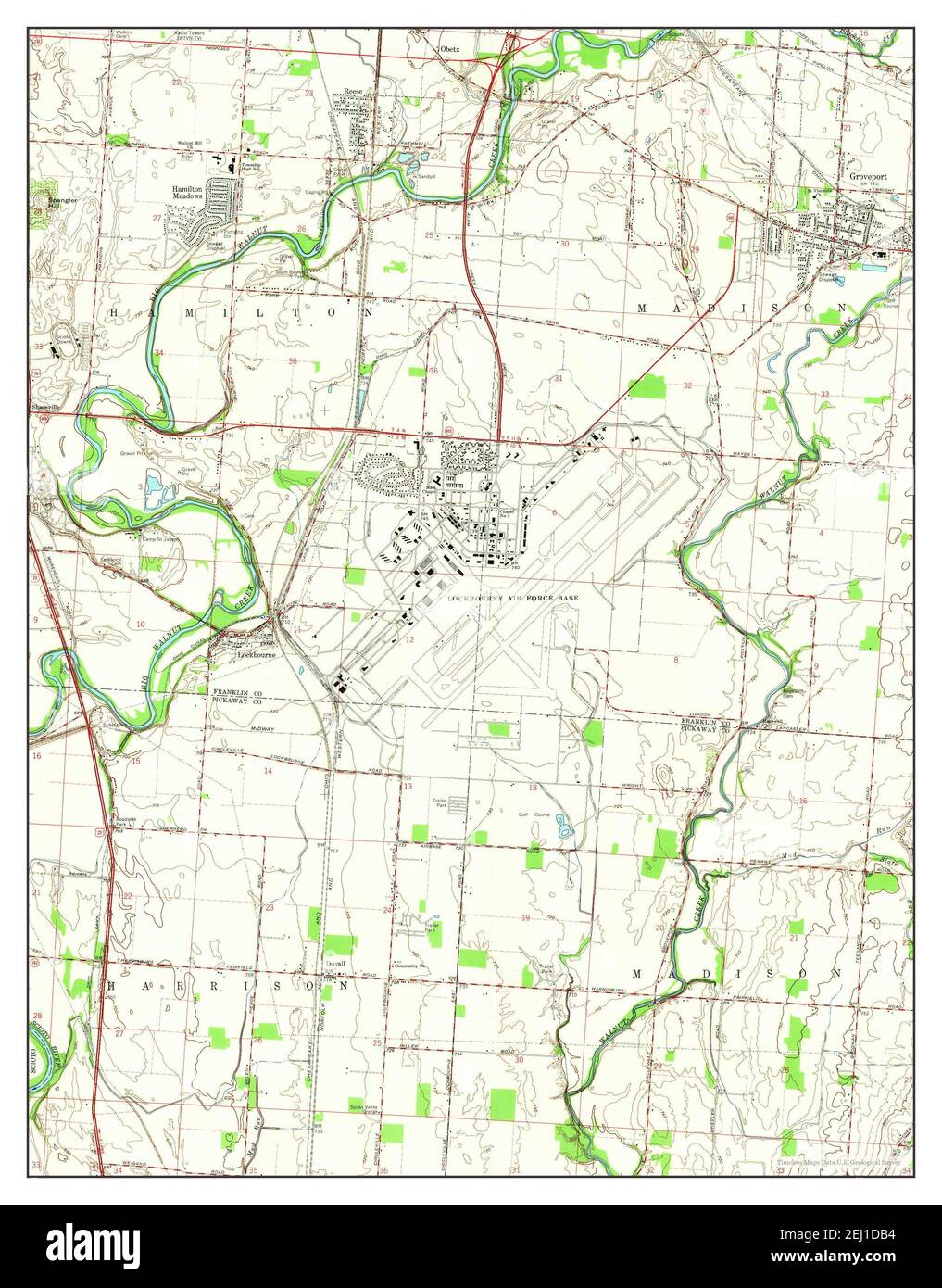 Lockbourne, Ohio, map 1964, 124000, United States of America by