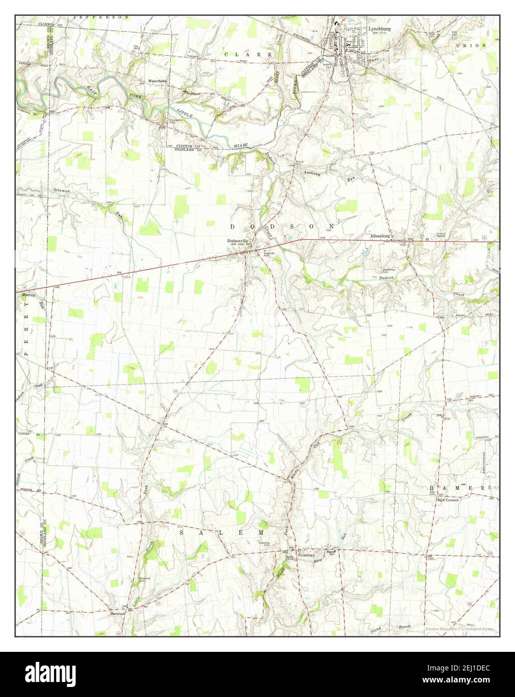 Map of lynchburg ohio Cut Out Stock Images & Pictures Alamy