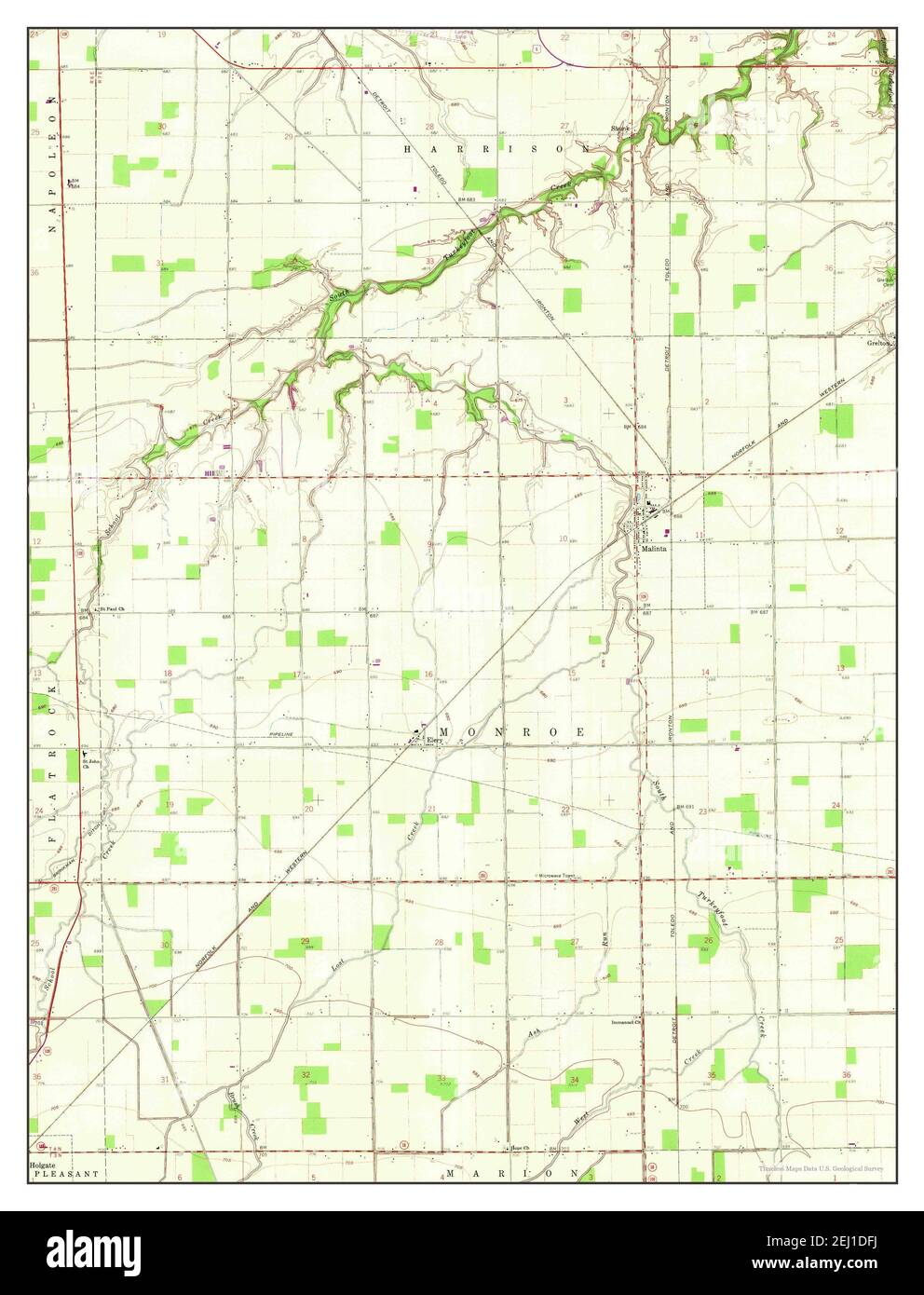 Malinta, Ohio, map 1960, 124000, United States of America by Timeless