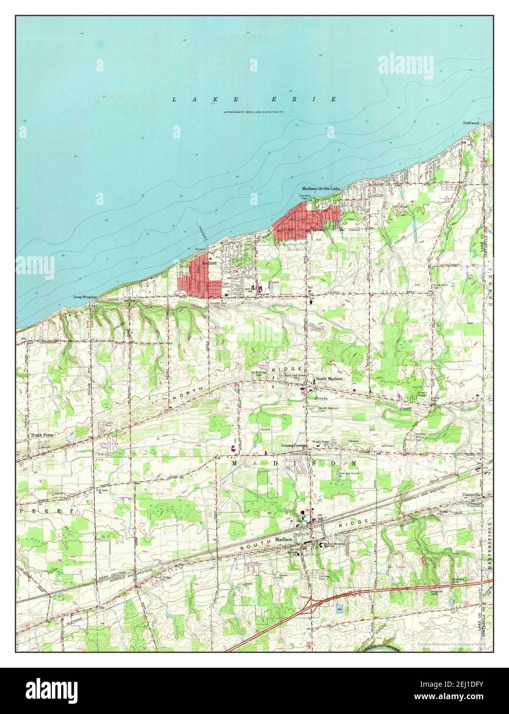 Madison, Ohio, map 1960, 124000, United States of America by Timeless