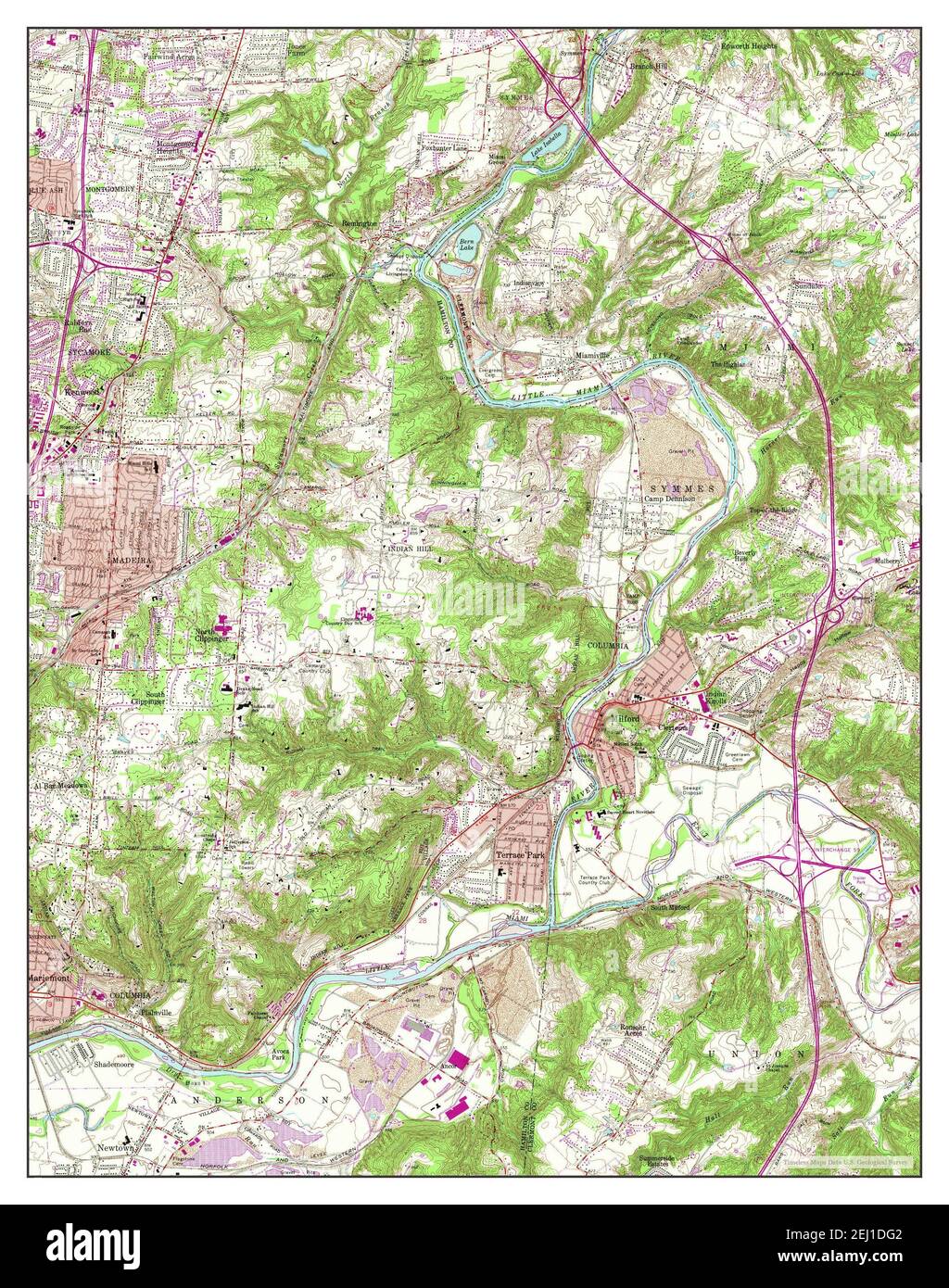 Madeira, Ohio, map 1961, 124000, United States of America by Timeless