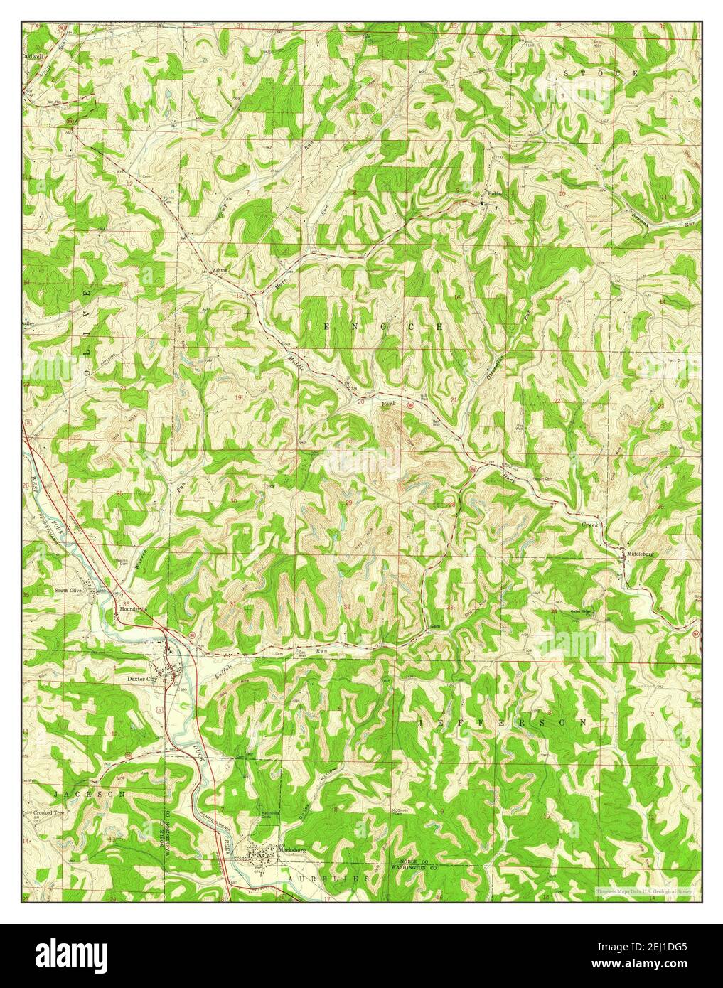 Macksburg, Ohio, map 1961, 1:24000, United States of America by Timeless Maps, data U.S. Geological Survey Stock Photo