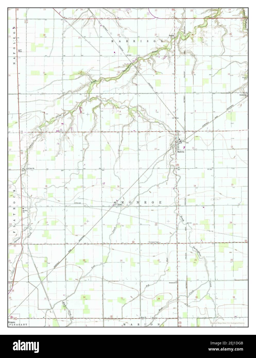Malinta, Ohio, map 1960, 124000, United States of America by Timeless