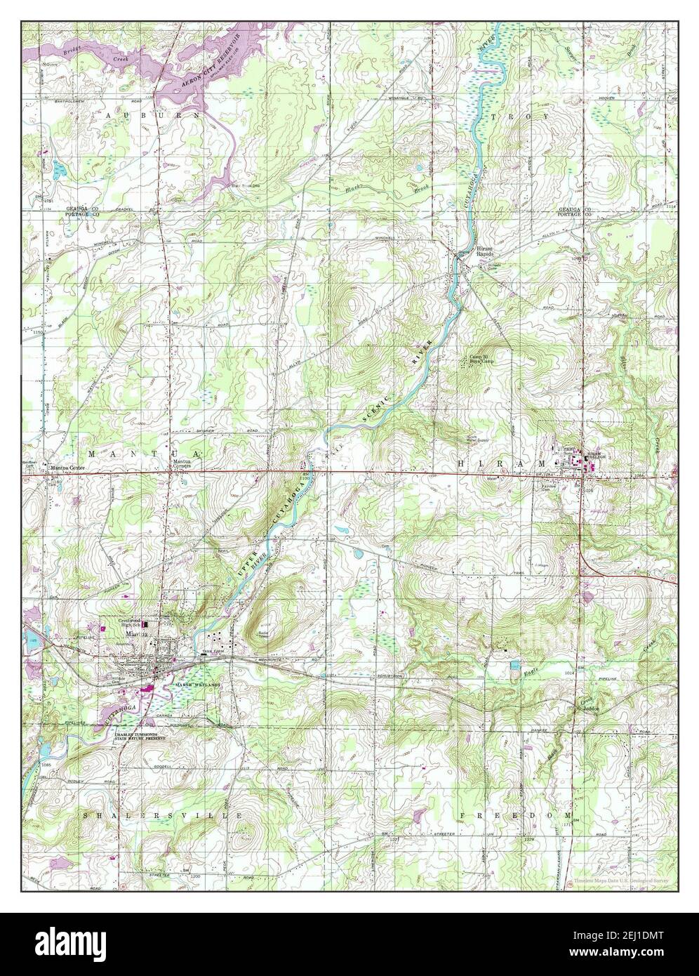 Mantua, Ohio, map 1994, 124000, United States of America by Timeless