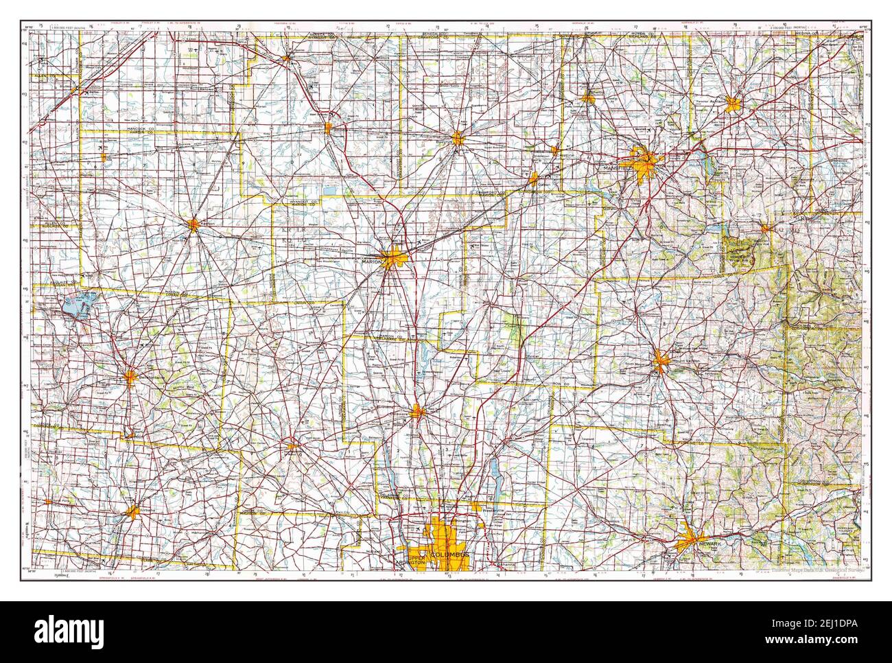 Marion, Ohio, map 1966, 1250000, United States of America by Timeless