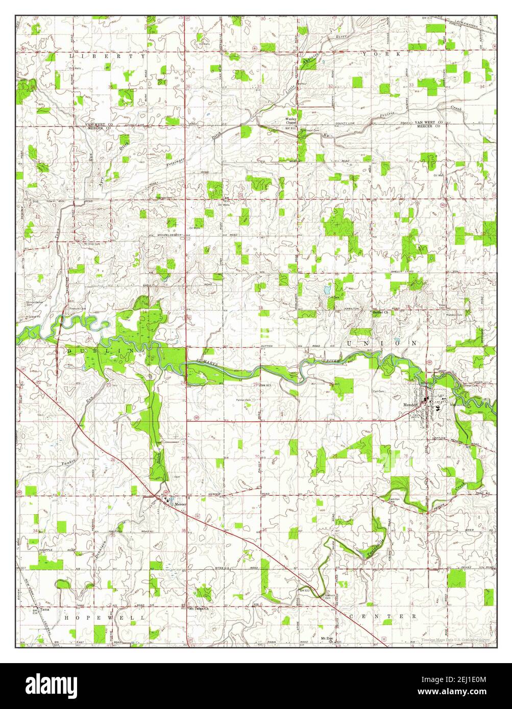 Mendon, Ohio, map 1960, 124000, United States of America by Timeless Maps, data U.S. Geological