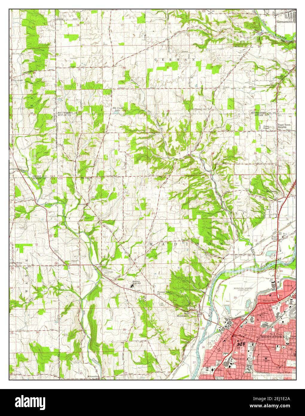 Middletown, Ohio, map 1959, 124000, United States of America by