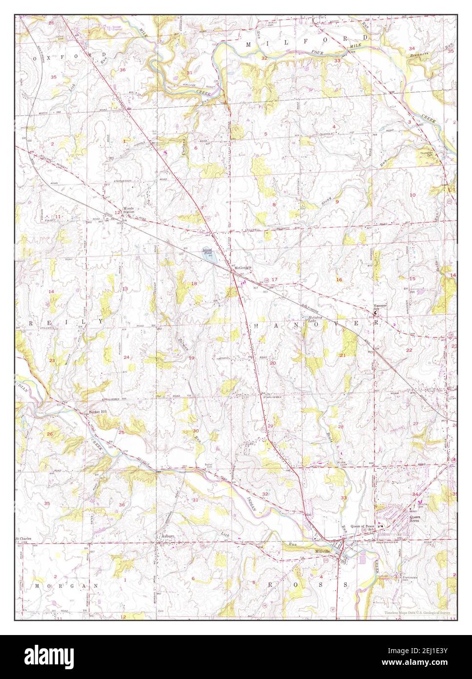 Millville, Ohio, map 1955, 124000, United States of America by