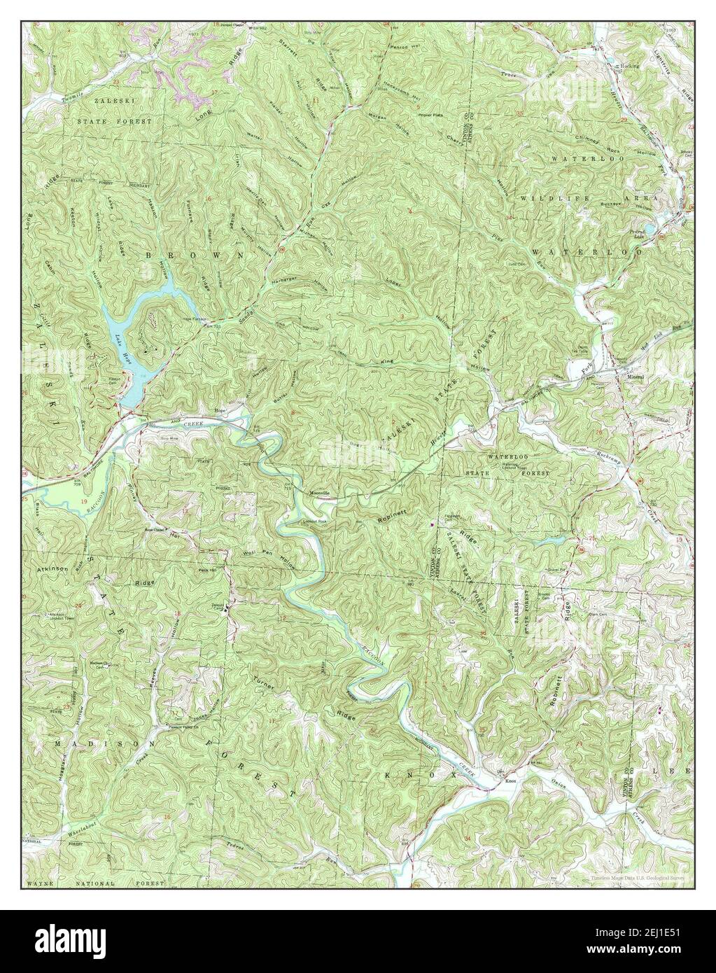 Mineral, Ohio, map 1961, 124000, United States of America by Timeless