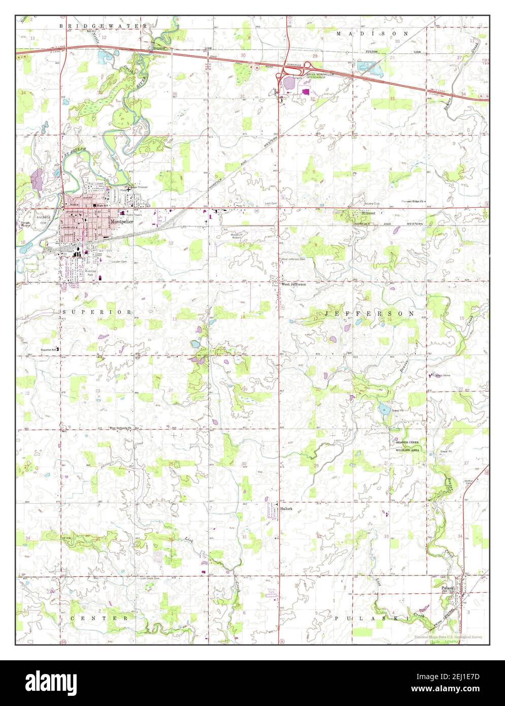 Montpelier, Ohio, map 1961, 124000, United States of America by