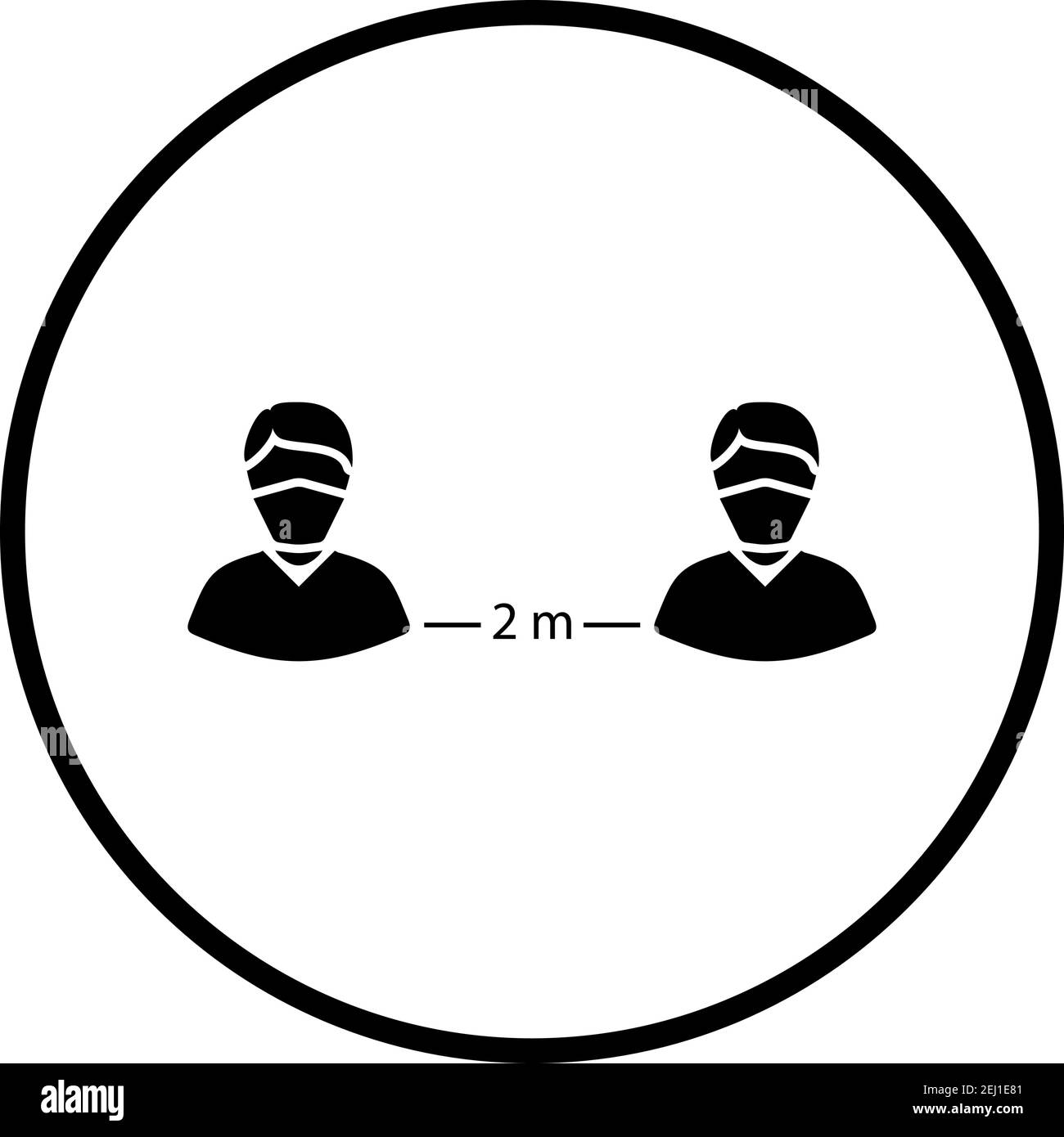 Social Distance Icon. Thin Circle Stencil Design. Vector Illustration ...