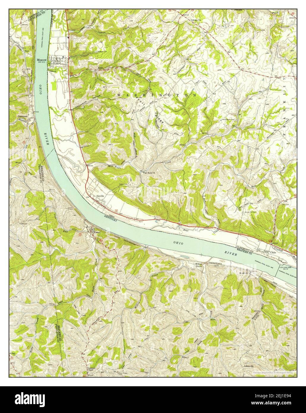 Moscow, Ohio, map 1953, 124000, United States of America by Timeless Maps, data U.S. Geological