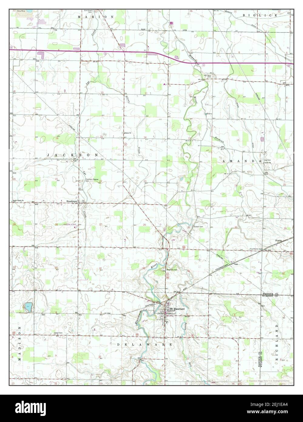 Mt Blanchard Ohio Map 1960 124000 United States Of America By Timeless Maps Data Us 0609