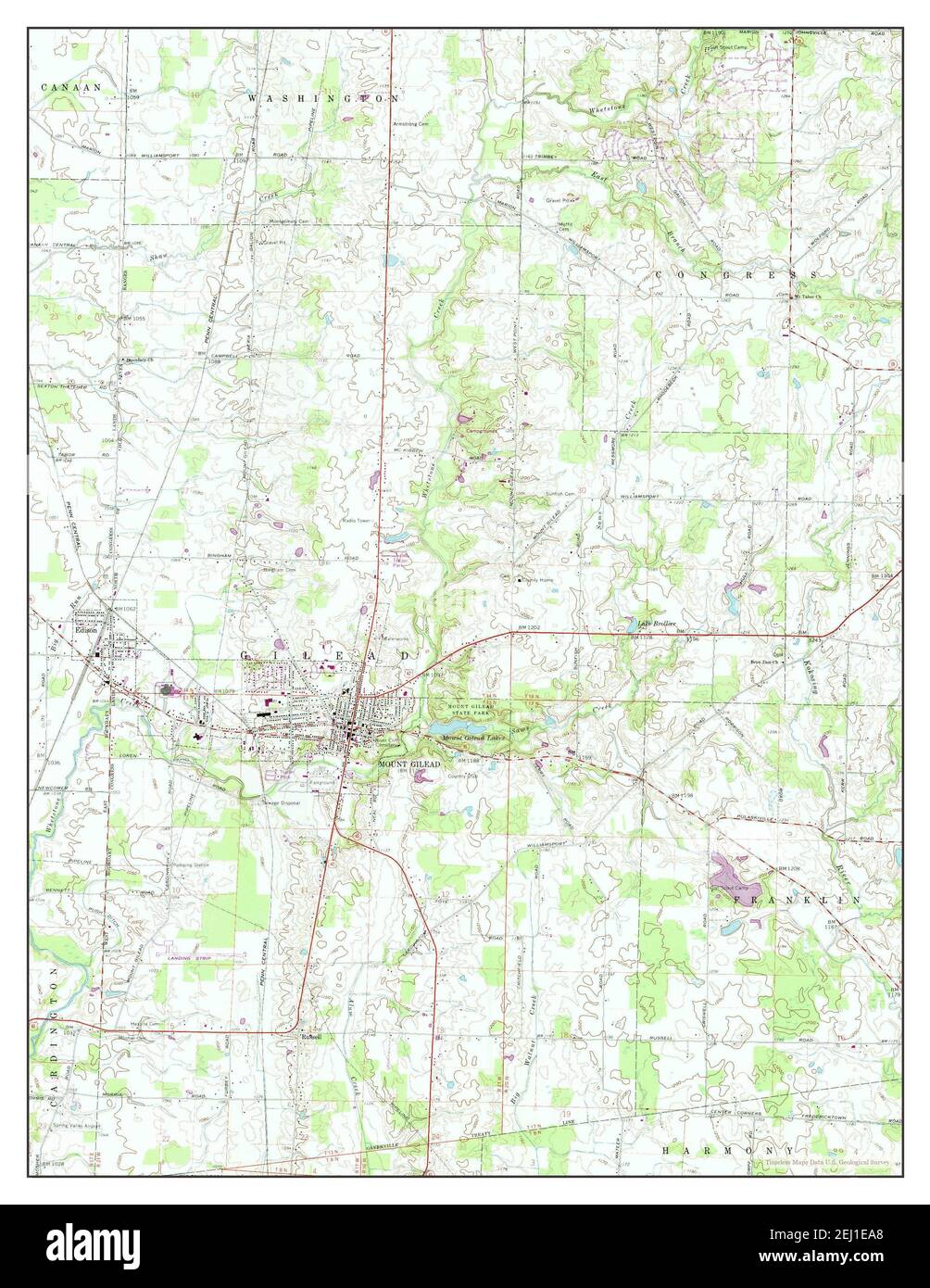 Mount Gilead, Ohio, map 1961, 124000, United States of America by