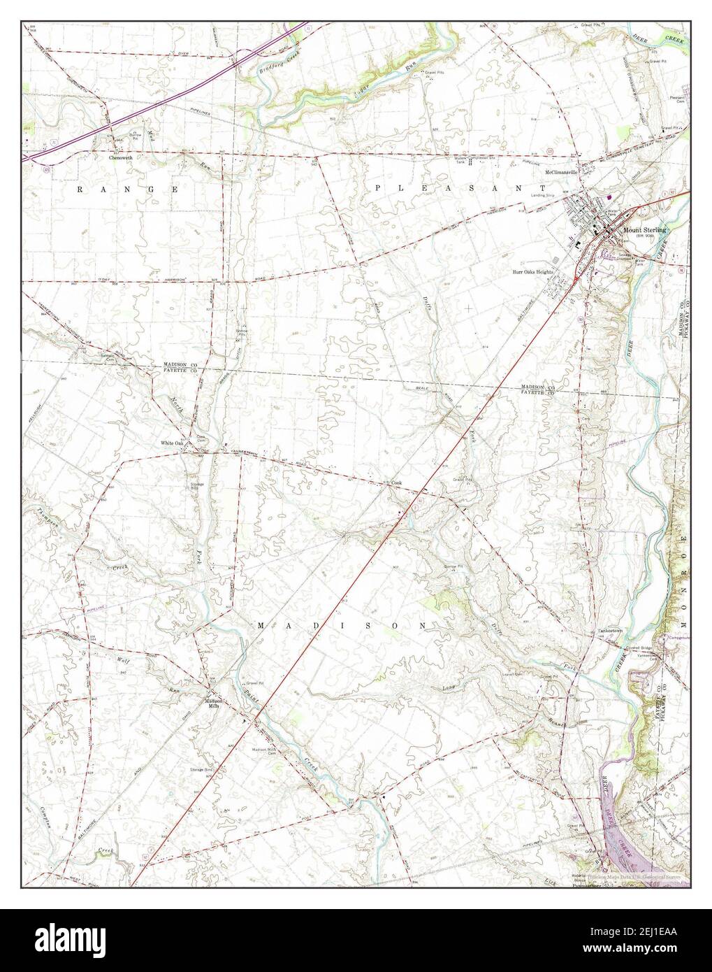 Mount Sterling, Ohio, map 1961, 124000, United States of America by Timeless Maps, data U.S