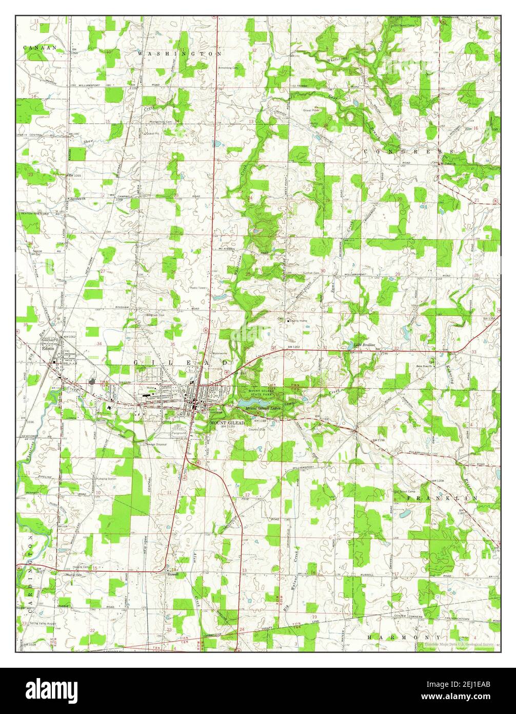 Mount Gilead, Ohio, map 1961, 124000, United States of America by