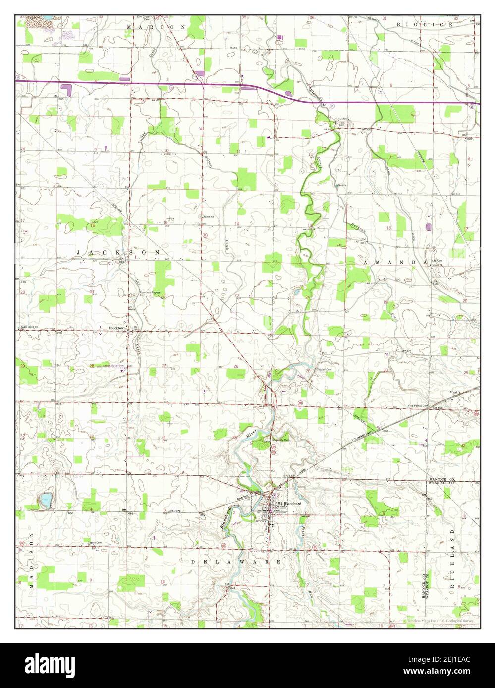 Mt Blanchard, Ohio, map 1960, 124000, United States of America by