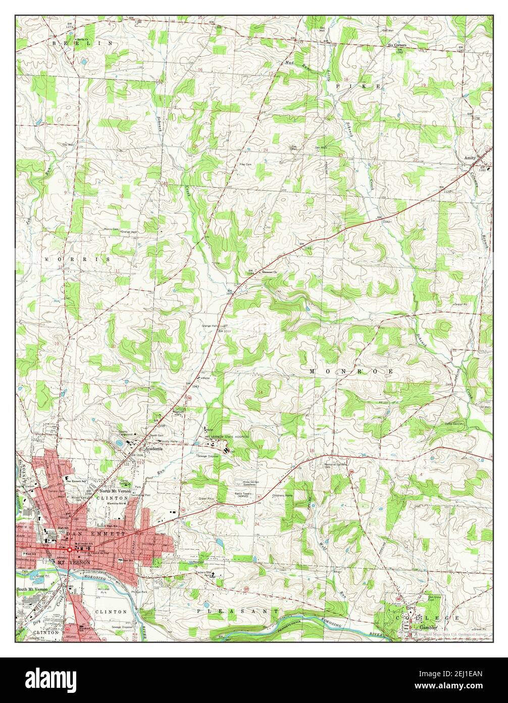 Mt Vernon, Ohio, map 1961, 124000, United States of America by Timeless Maps, data U.S
