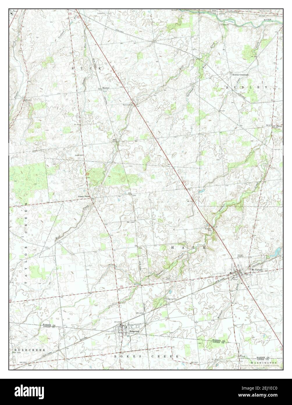 Mt Victory, Ohio, map 1961, 124000, United States of America by