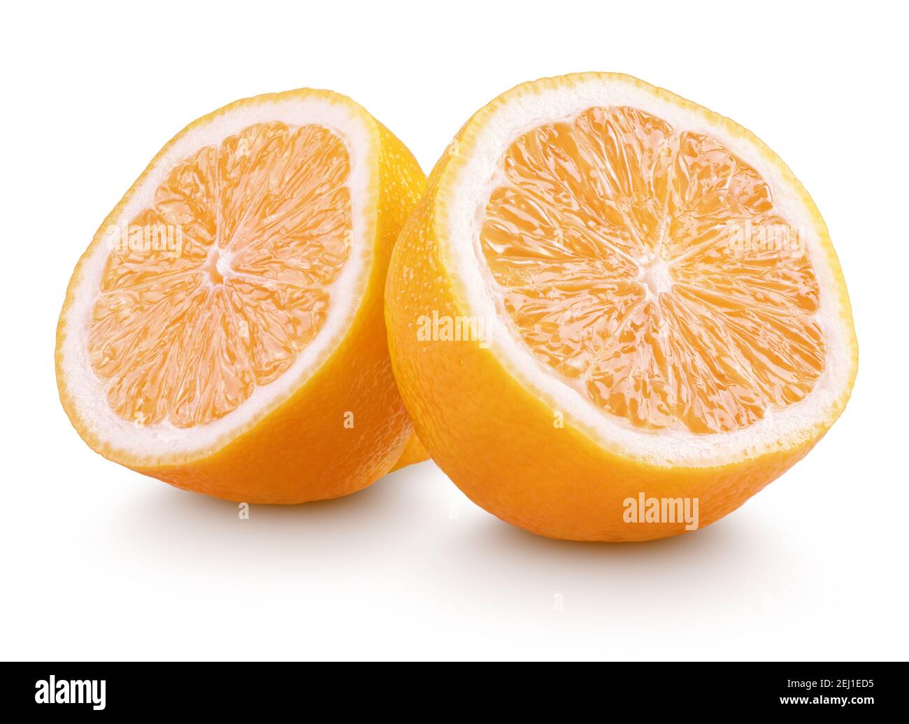 Rangpur (lemandarin) - citrus fruit, hybrid between mandarin orange and lemon isolated on white Stock Photo