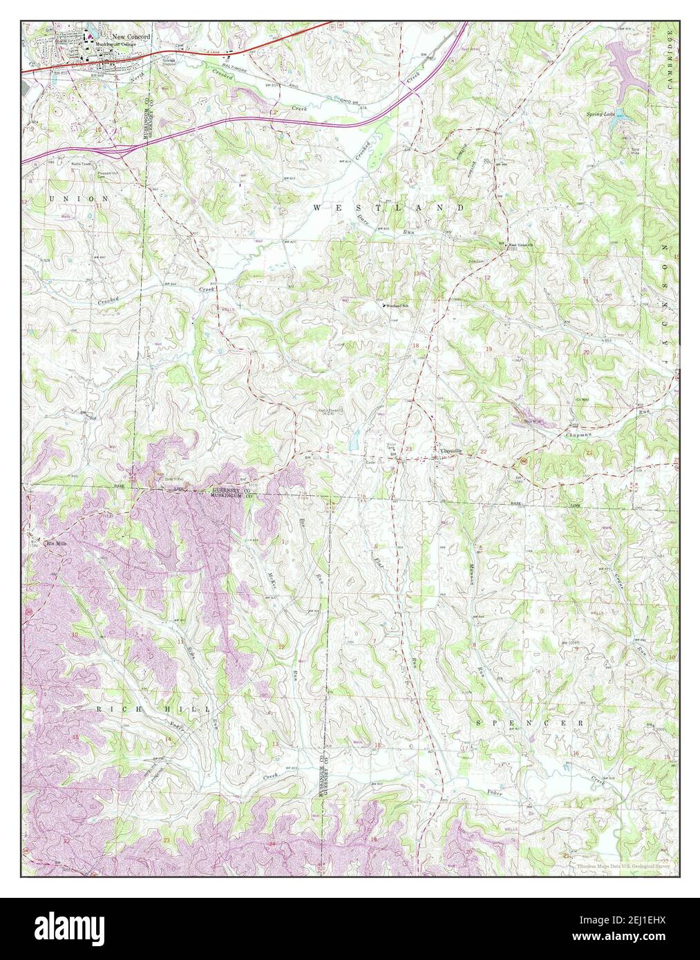 New Concord, Ohio, map 1961, 124000, United States of America by