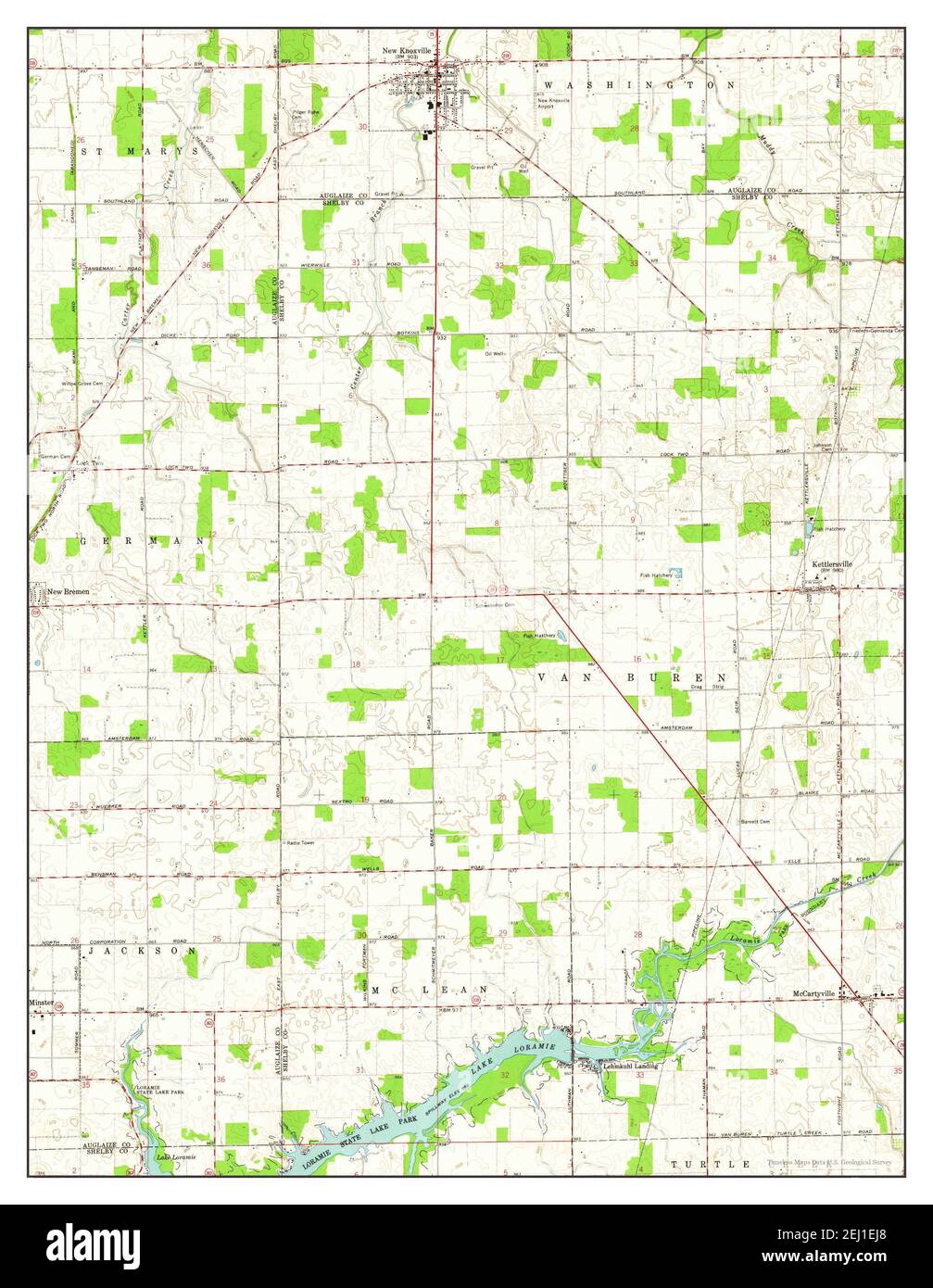 New Knoxville, Ohio, map 1961, 124000, United States of America by