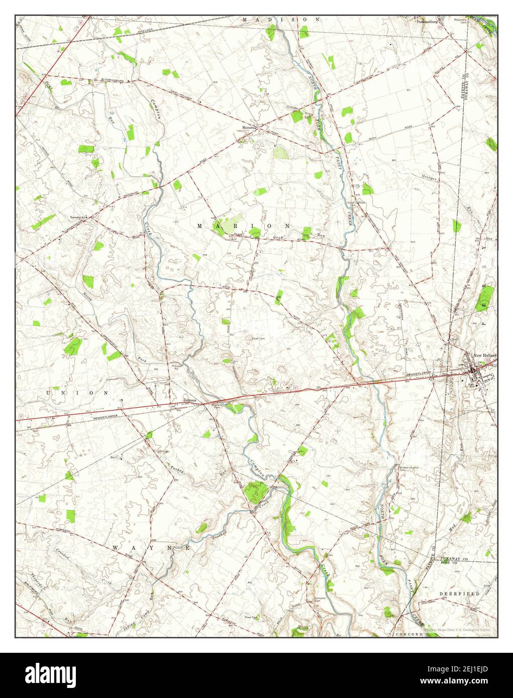 New Holland, Ohio, map 1961, 124000, United States of America by