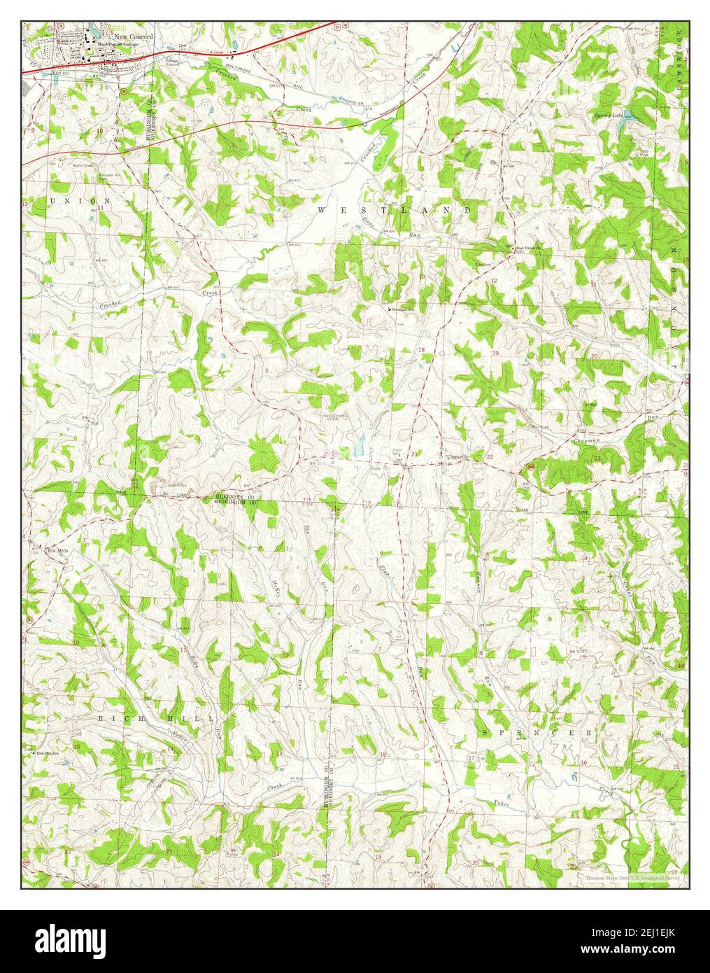 New Concord Ohio Map New Concord, Ohio, Map 1961, 1:24000, United States Of America By Timeless  Maps, Data U.s. Geological Survey Stock Photo - Alamy