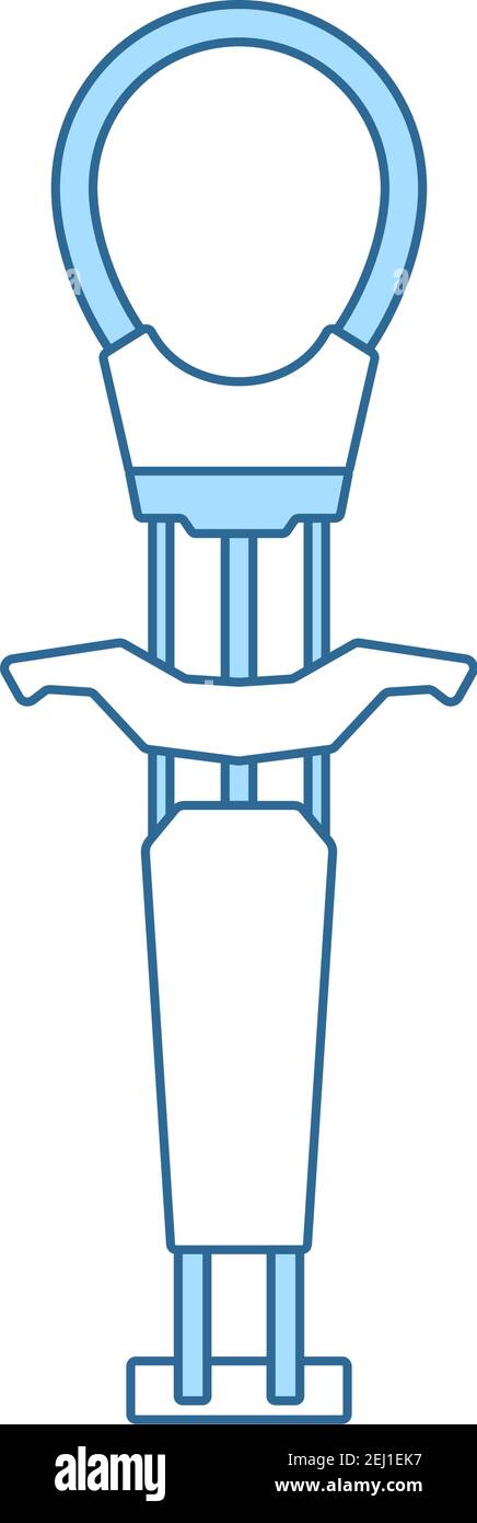 Alpinist Camalot Icon. Thin Line With Blue Fill Design. Vector Illustration. Stock Vector