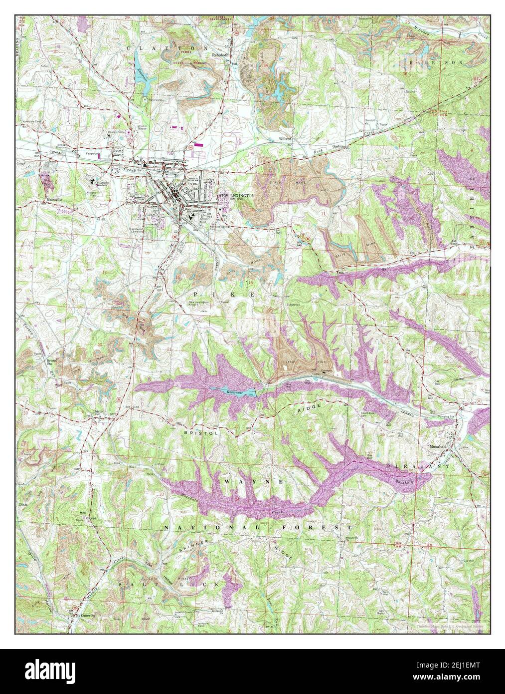 New Lexington, Ohio, map 1961, 124000, United States of America by Timeless Maps, data U.S