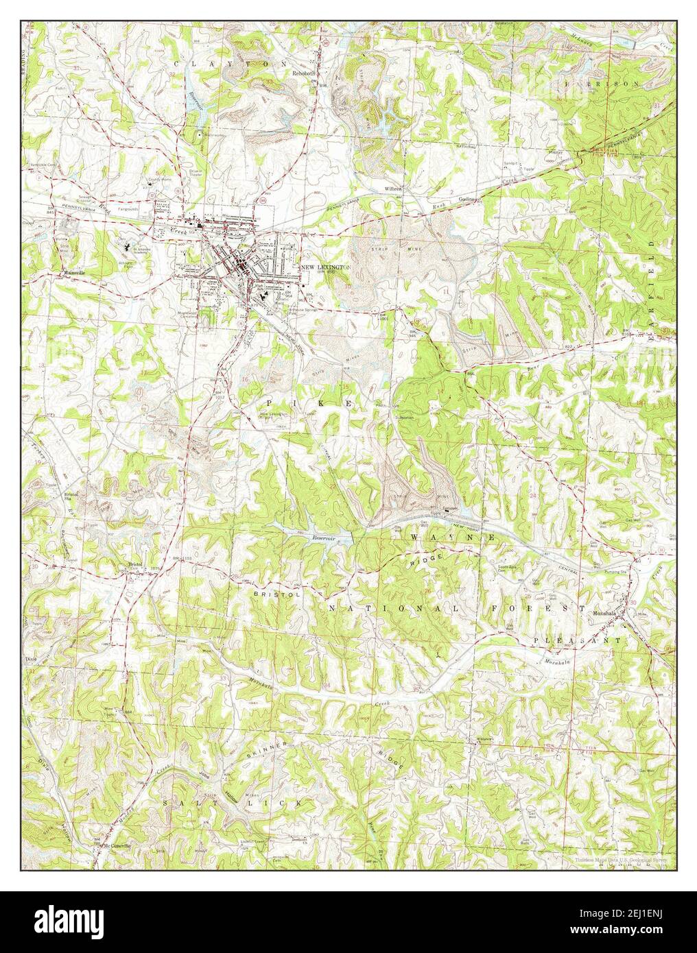 New Lexington Ohio Map New Lexington, Ohio, Map 1961, 1:24000, United States Of America By  Timeless Maps, Data U.s. Geological Survey Stock Photo - Alamy