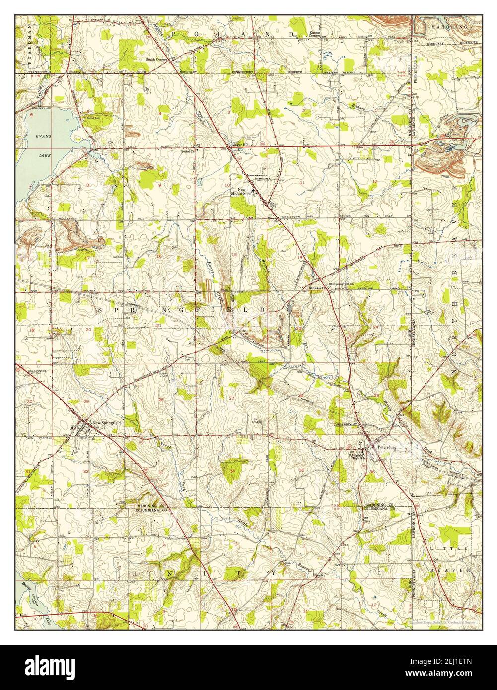 New Middletown, Ohio, map 1951, 124000, United States of America by
