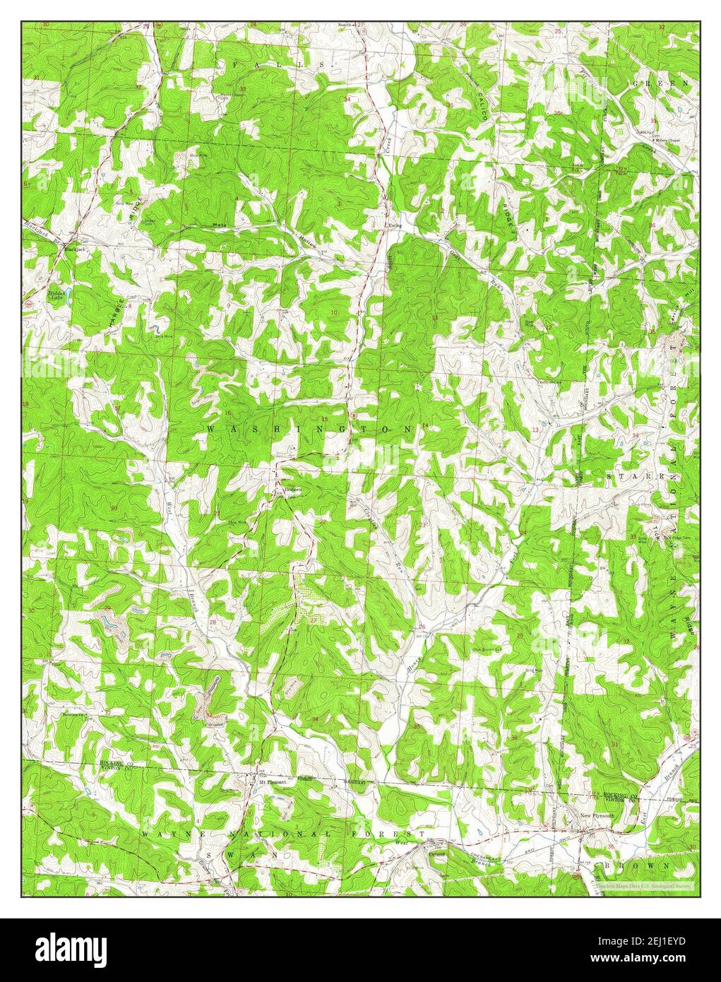 New Plymouth, Ohio, map 1961, 124000, United States of America by