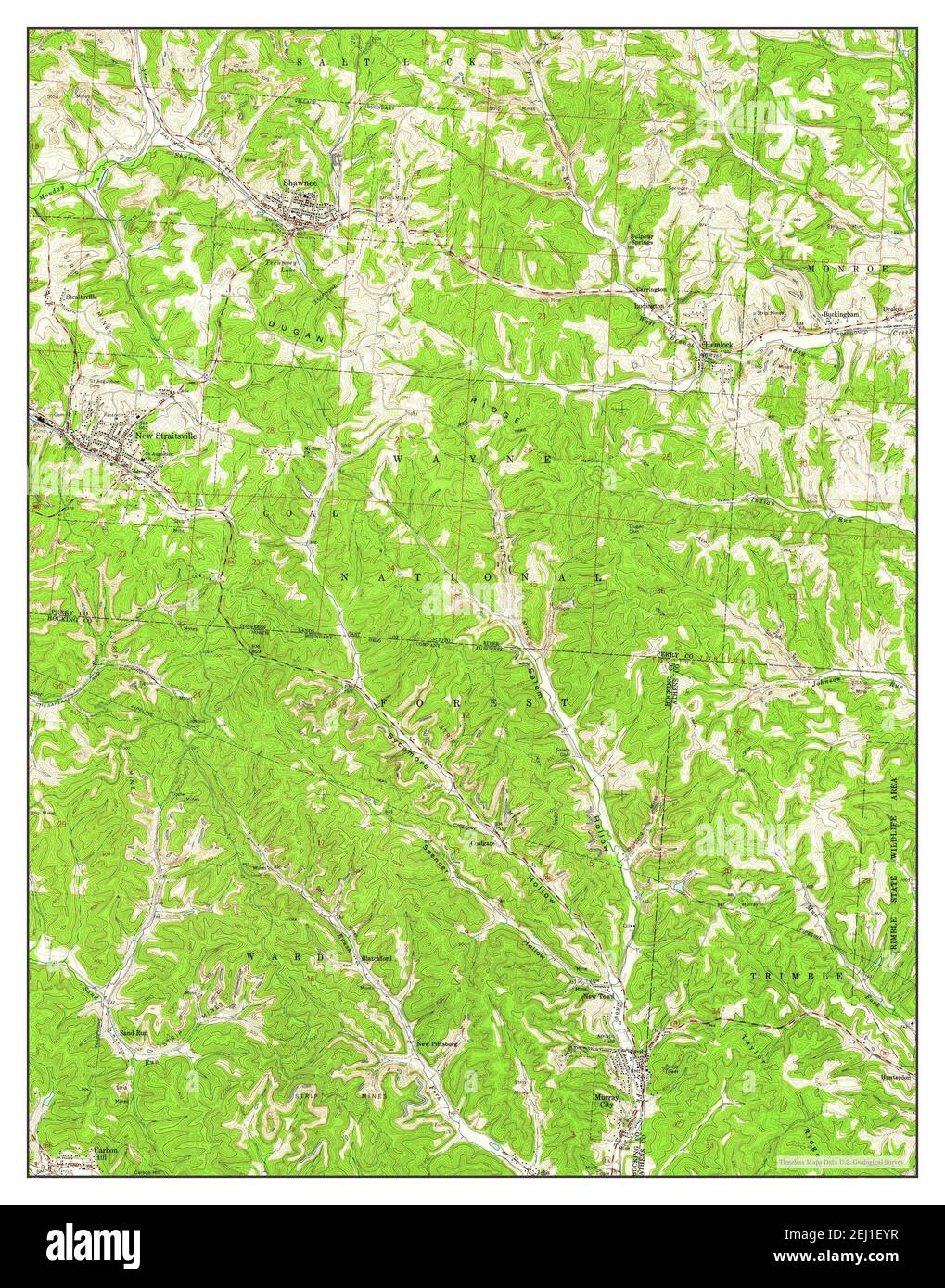 New Straitsville, Ohio, map 1961, 124000, United States of America by