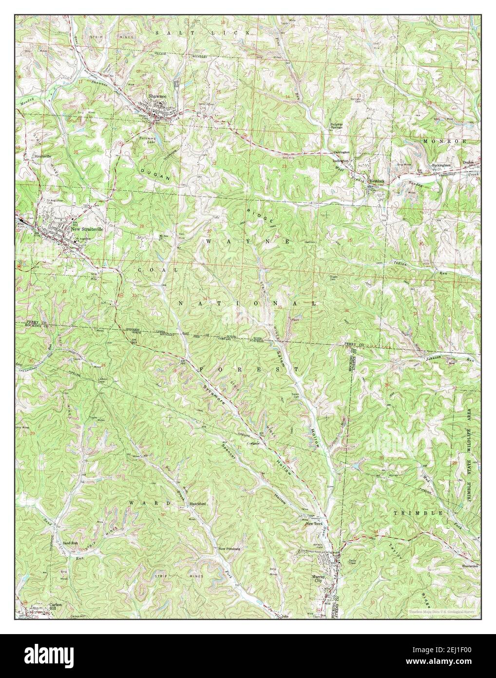 New Straitsville, Ohio, map 1961, 124000, United States of America by
