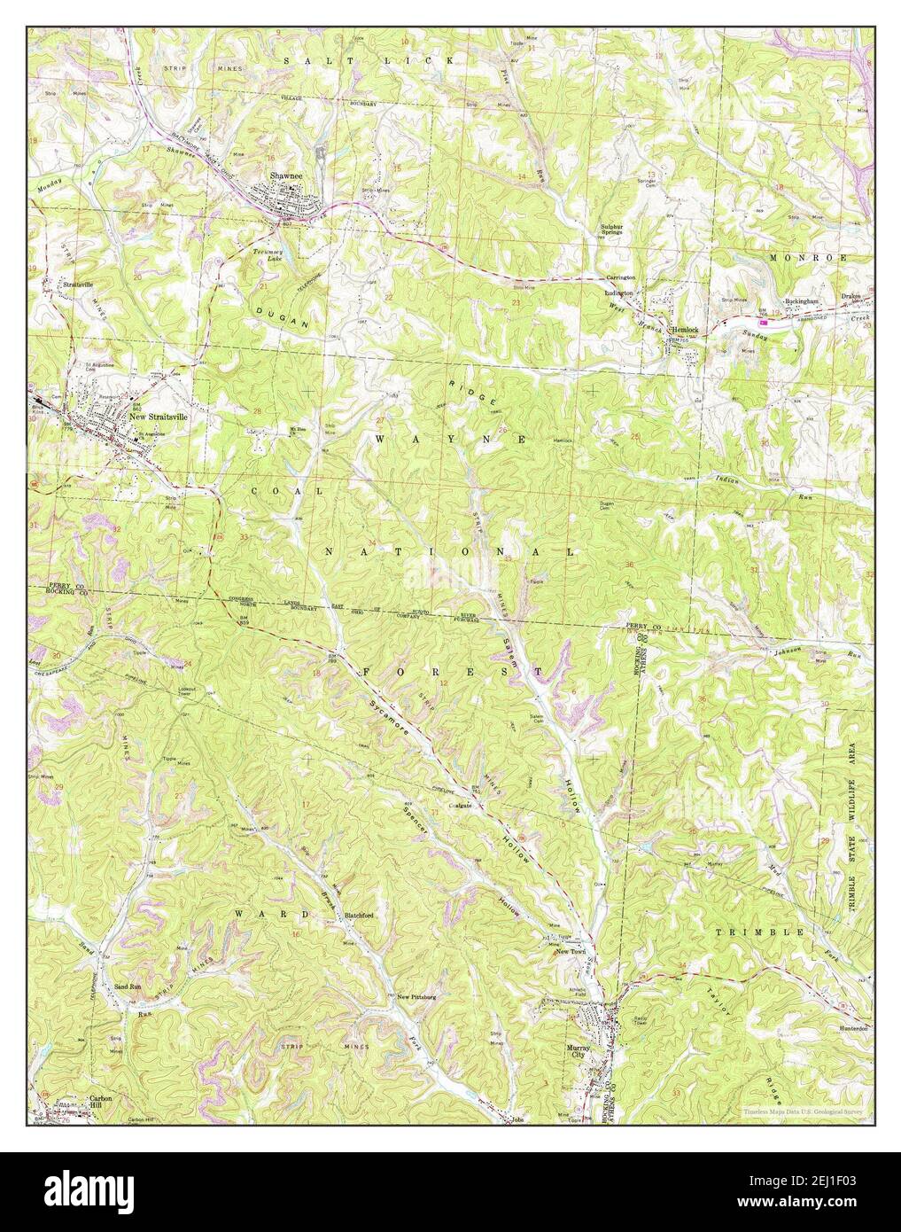 New Straitsville Ohio Map 1961 124000 United States Of America By Timeless Maps Data Us 8511