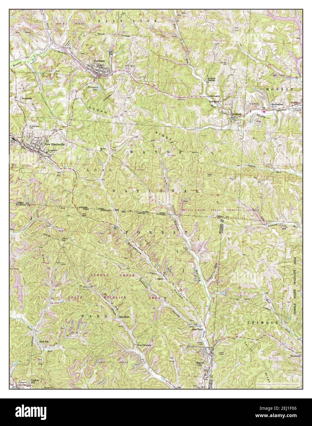 New Straitsville, Ohio, map 1961, 124000, United States of America by