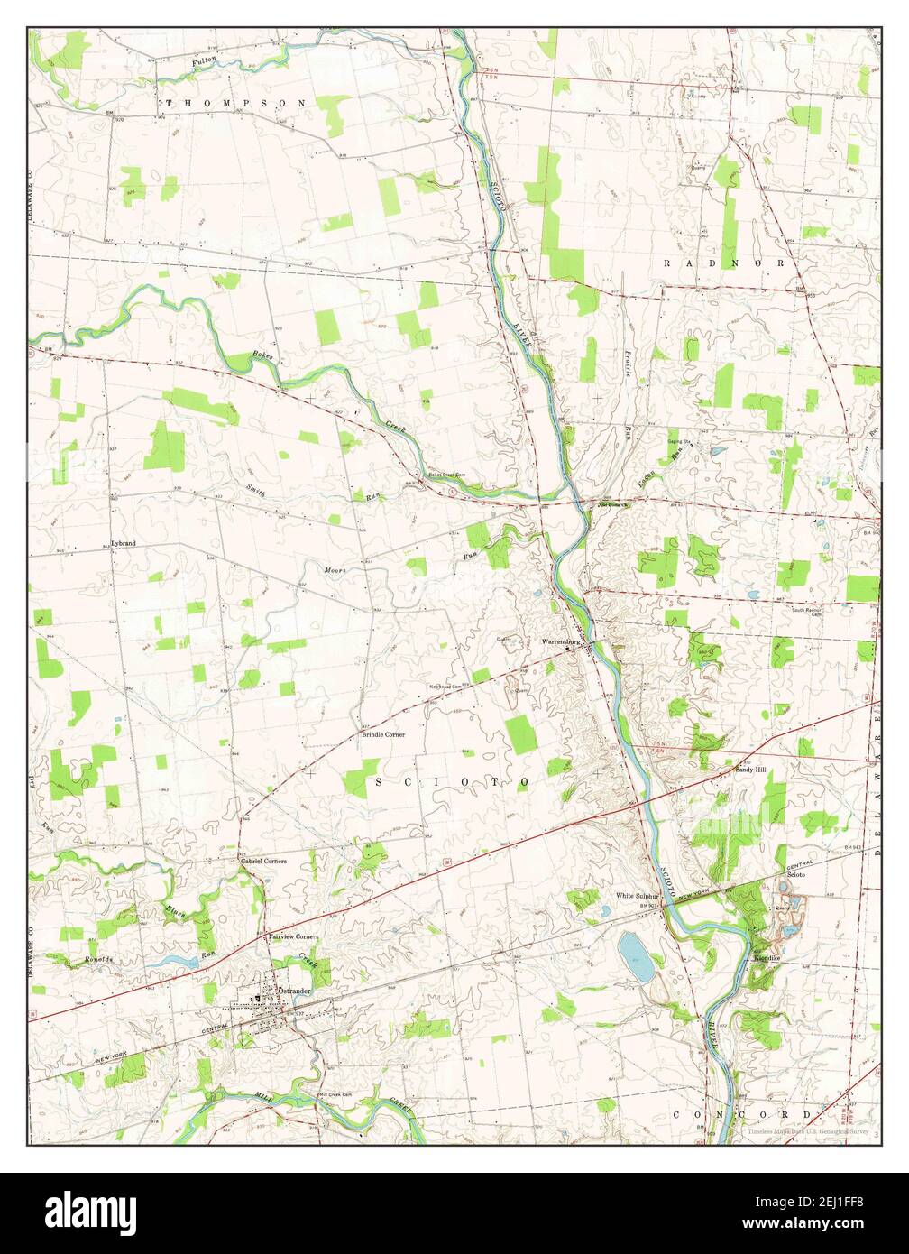 Ostrander, Ohio, map 1961, 124000, United States of America by