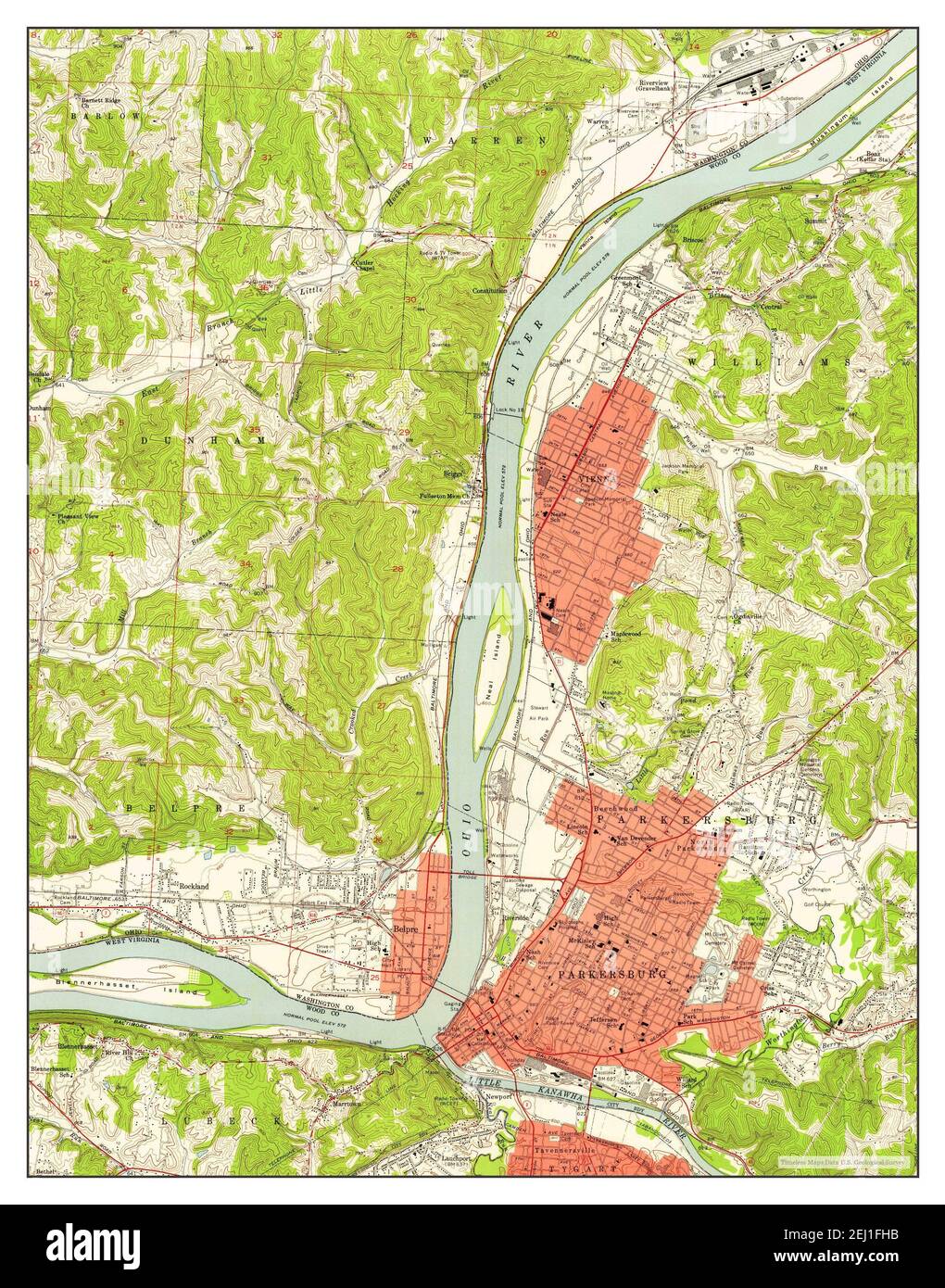 Map of parkersburg hi-res stock photography and images - Alamy