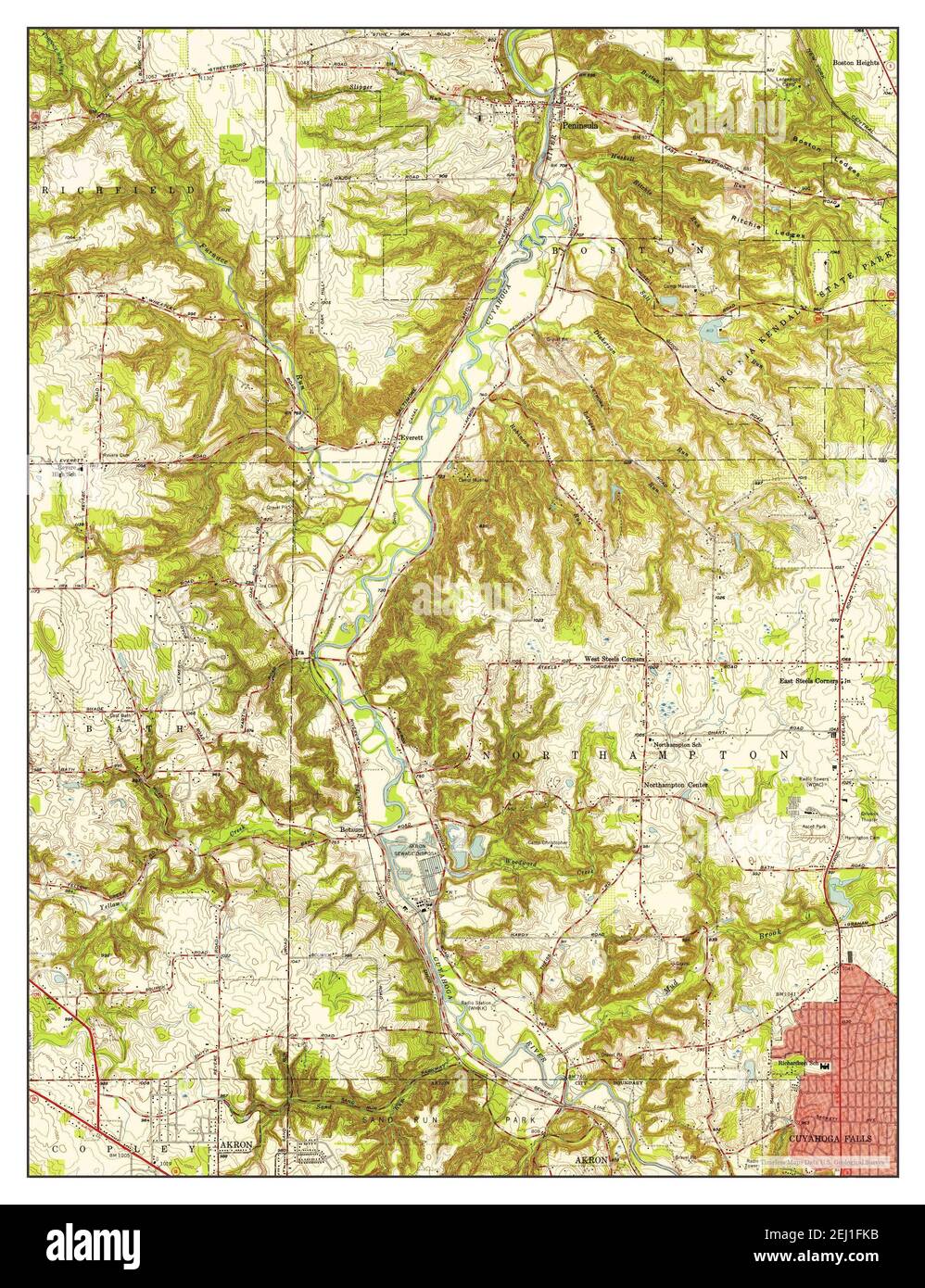 Peninsula, Ohio, map 1953, 124000, United States of America by