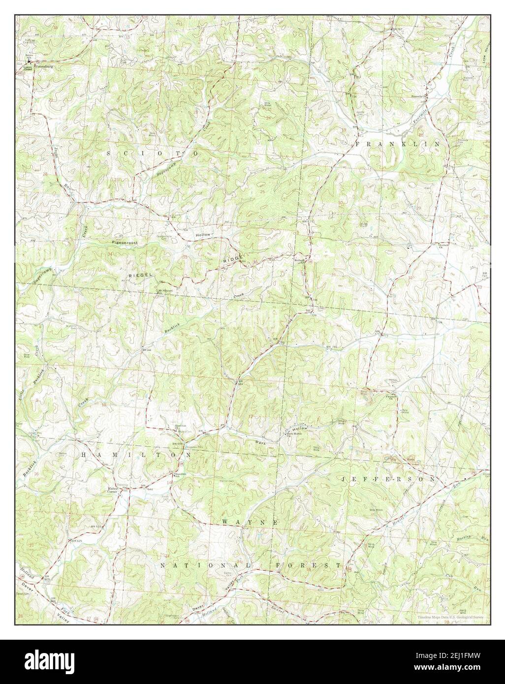 Petersburg, Ohio, map 1961, 124000, United States of America by