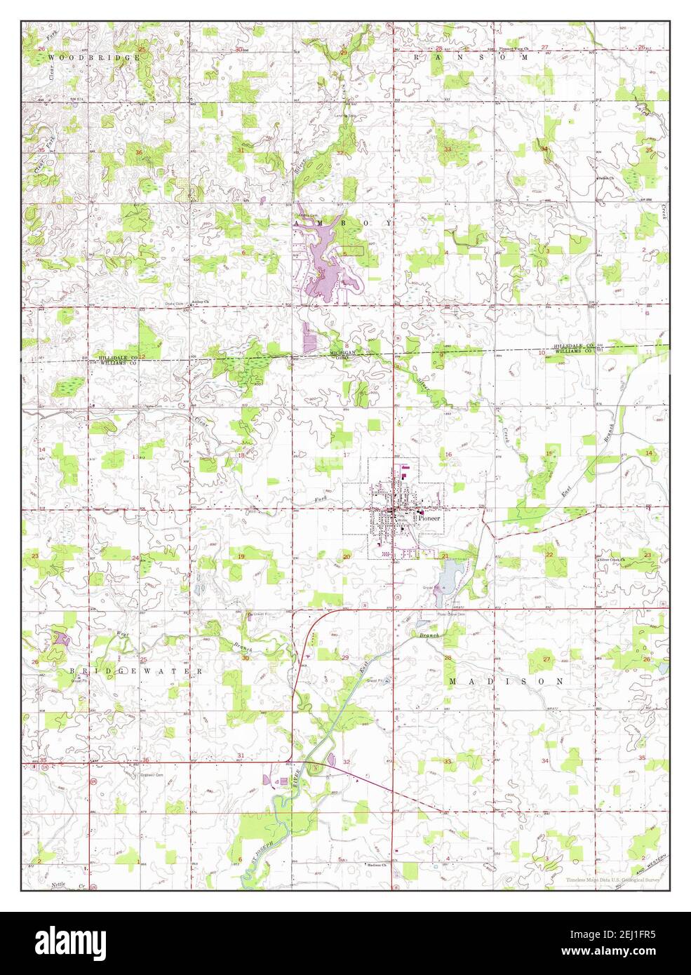 Pioneer, Ohio, map 1961, 124000, United States of America by Timeless