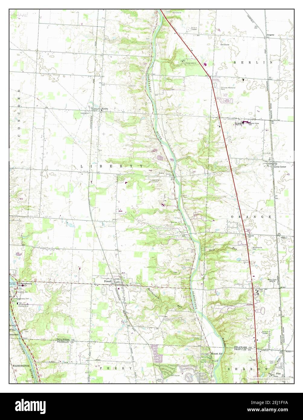 Powell, Ohio, map 1967, 124000, United States of America by Timeless Maps, data U.S. Geological