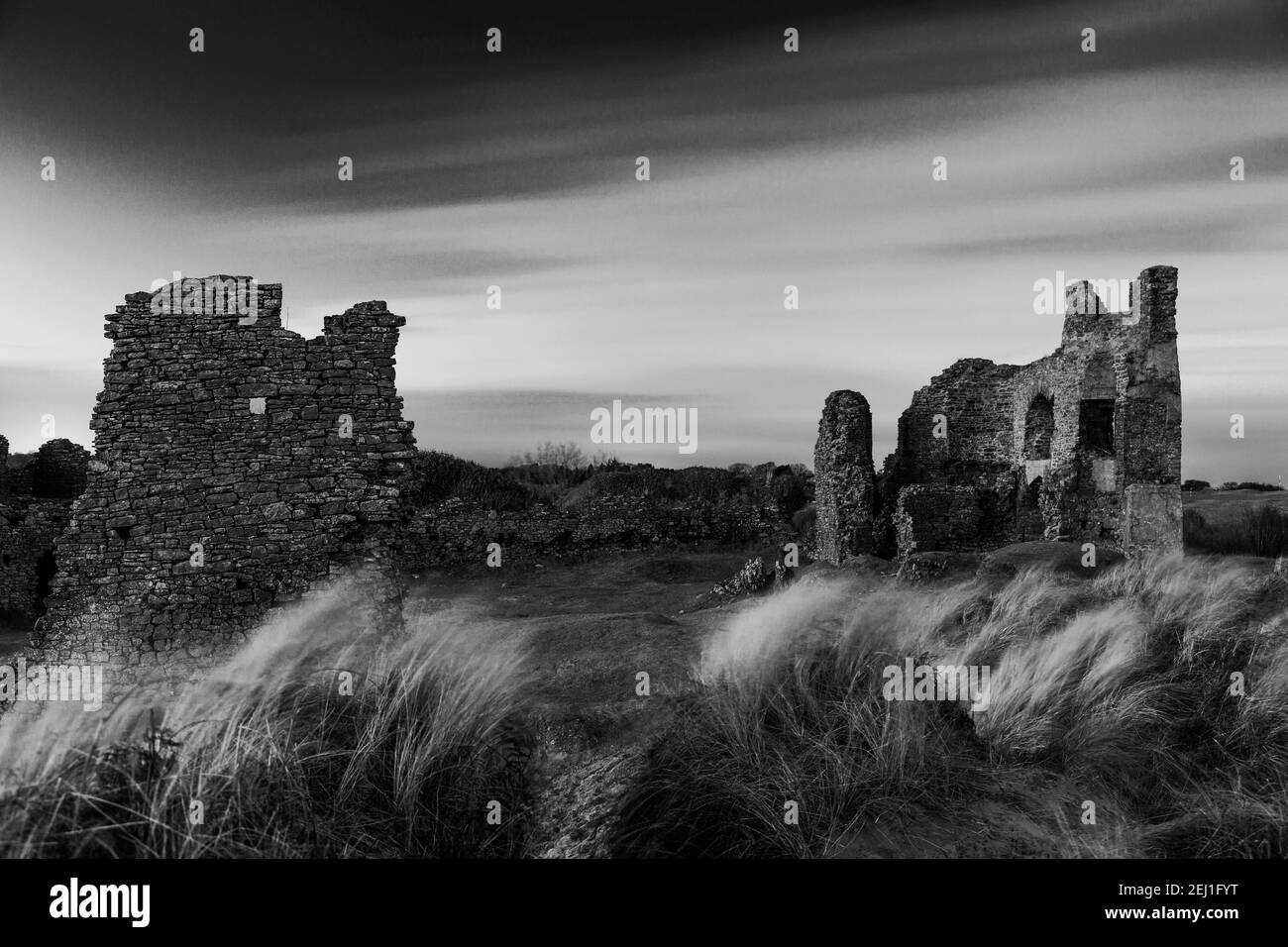 Pennard Castle, Three Cliffs Bay, Gower, Wales, UK Stock Photo