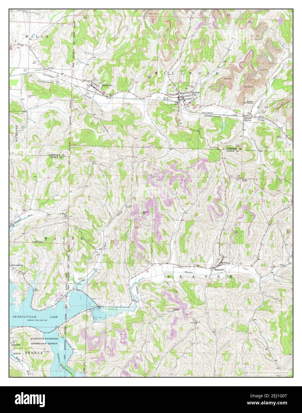 Quaker City, Ohio, map 1961, 124000, United States of America by