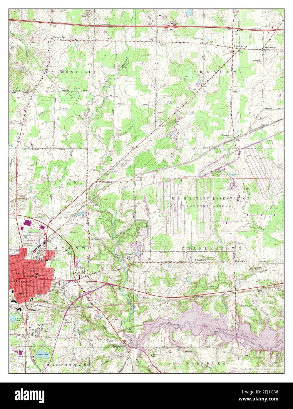 Ravenna, Ohio, map 1960, 124000, United States of America by Timeless