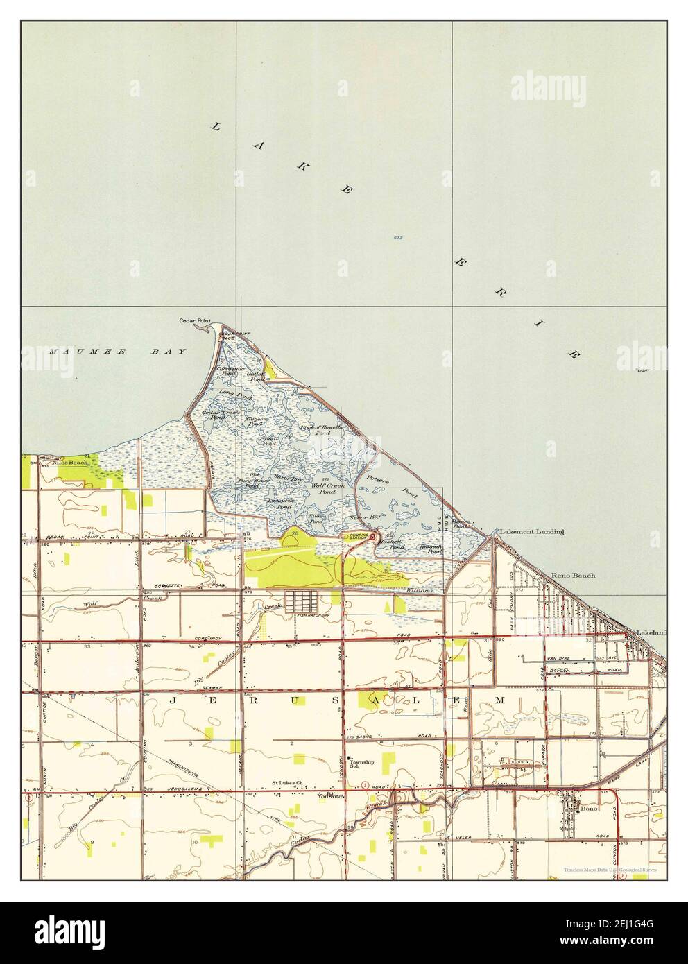 Reno Beach, Ohio, map 1952, 124000, United States of America by