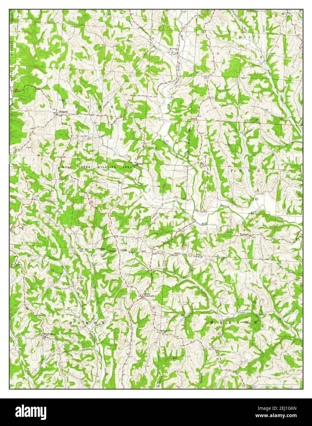 Ringgold, Ohio, map 1961, 124000, United States of America by Timeless