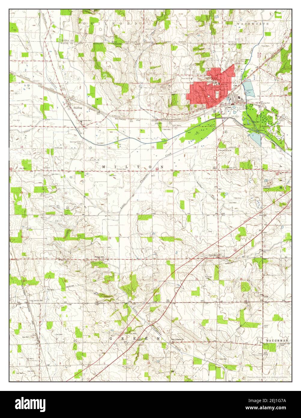 Rittman, Ohio, map 1961, 124000, United States of America by Timeless